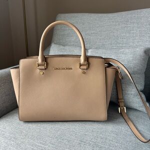 Michael Kors Tan Satchel with Gold Hardware